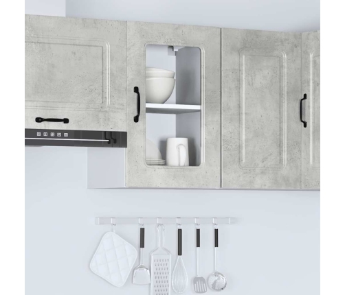 vidaXL virtuves sienas skapis ar stikla durvīm Kalmar betona pelēks