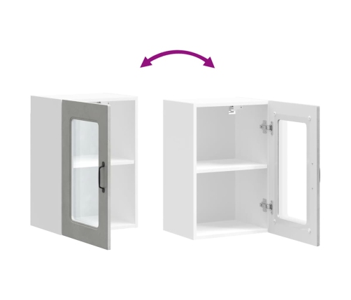 vidaXL virtuves sienas skapis ar stikla durvīm Kalmar betona pelēks