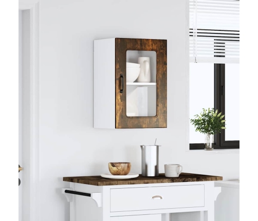 vidaXL virtuves sienas skapis ar stikla durvīm Kalmar ozolkoka krāsa