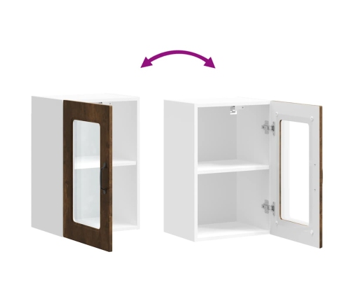 vidaXL virtuves sienas skapis ar stikla durvīm Kalmar ozolkoka krāsa