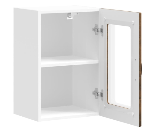 vidaXL virtuves sienas skapis ar stikla durvīm Kalmar ozolkoka krāsa