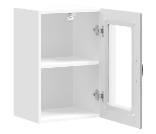 vidaXL virtuves sienas skapis ar stikla durvīm Kalmar pelēka koka