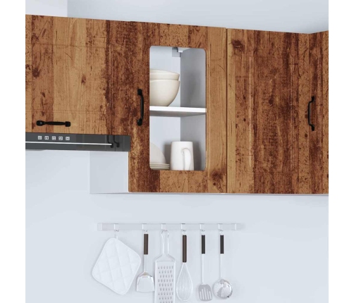 vidaXL virtuves sienas skapis ar stikla durvīm Kalmar veca koka