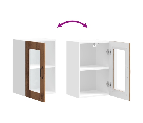 vidaXL virtuves sienas skapis ar stikla durvīm Kalmar veca koka