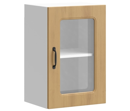 Virtuves Sienas Skapis Ar Stikla Durvīm Kalmar Koka Krāsā Vidaxl