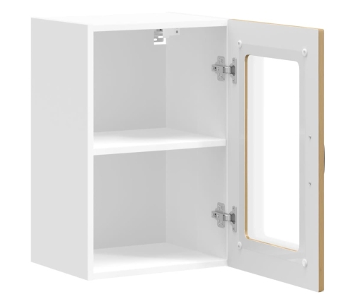 Virtuves Sienas Skapis Ar Stikla Durvīm Kalmar Koka Krāsā Vidaxl