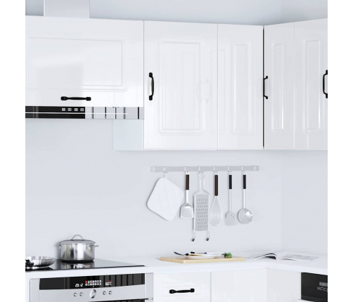 Virtuves Sienas Skapītis Kalmar Spīdīgi Balta Inženierijas Koks Vidaxl