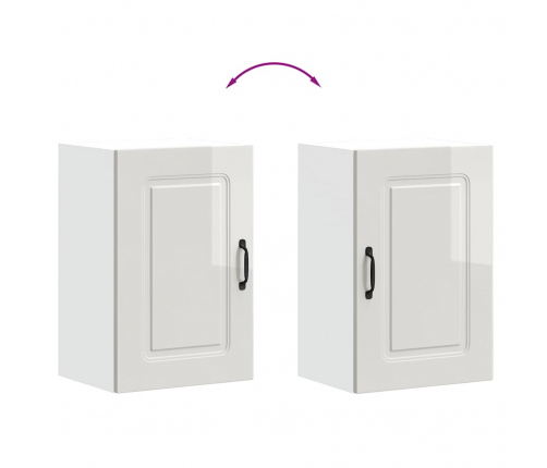 Virtuves Sienas Skapītis Kalmar Spīdīgi Balta Inženierijas Koks Vidaxl