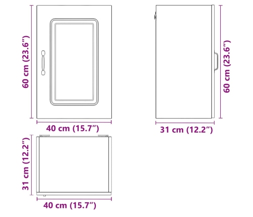 vidaXL virtuves sienas skapītis Kalmar ozola krāsa inženierijas koks
