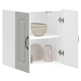 Virtuves Sienas Skapītis, Kalmar, Balts, Inženierijas Koks Vidaxl