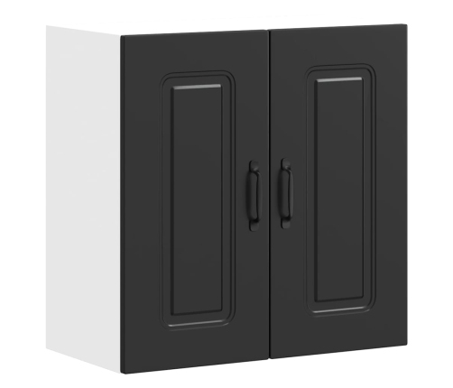 vidaXL virtuves sienas skapītis, Kalmar, melns, inženierijas koks