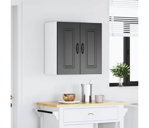 vidaXL virtuves sienas skapītis, Kalmar, melns, inženierijas koks