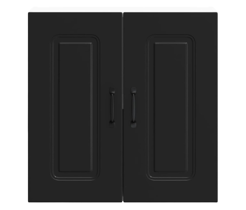 vidaXL virtuves sienas skapītis, Kalmar, melns, inženierijas koks