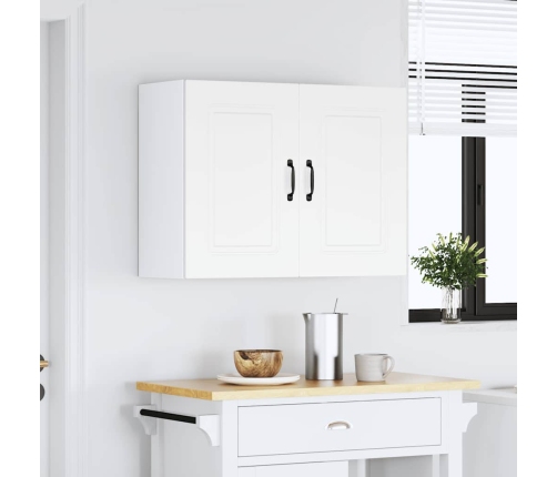 Virtuves Sienas Skapītis, Kalmar, Balts, Inženierijas Koks Vidaxl