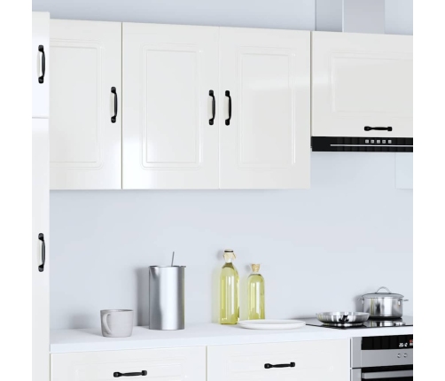 Virtuves Sienas Skapītis Kalmar Spīdīgi Balta Inženierijas Koks Vidaxl