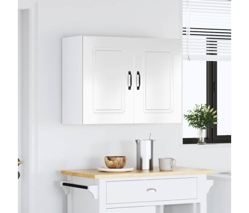 Virtuves Sienas Skapītis Kalmar Spīdīgi Balta Inženierijas Koks Vidaxl