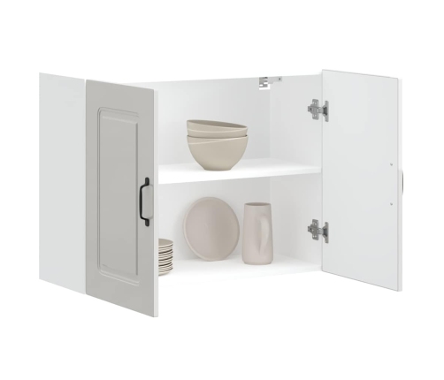 Virtuves Sienas Skapītis Kalmar Spīdīgi Balta Inženierijas Koks Vidaxl