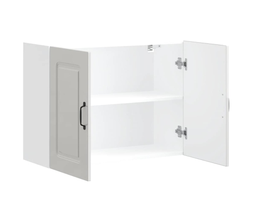 Virtuves Sienas Skapītis Kalmar Spīdīgi Balta Inženierijas Koks Vidaxl