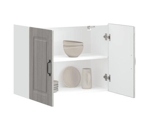 Virtuves Sienas Skapītis Kalmar Pelēka Koka Inženierijas Koks Vidaxl