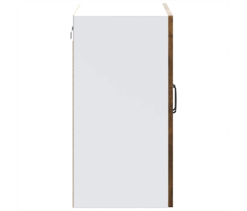 Virtuves Sienas Skapis Ar Stikla Durvīm Kalmar Ozolkoka Krāsa Vidaxl