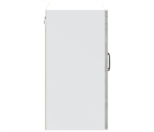 Virtuves Sienas Skapis Ar Stikla Durvīm Kalmar Pelēka Koka Vidaxl