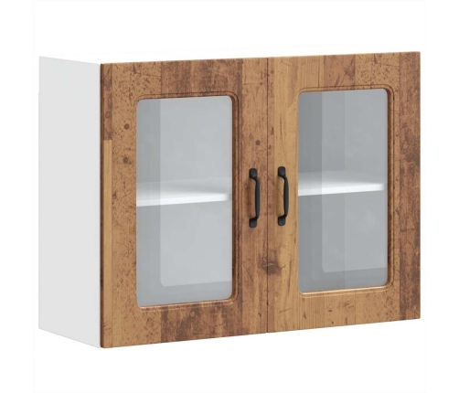 vidaXL virtuves sienas skapis ar stikla durvīm Kalmar veca koka