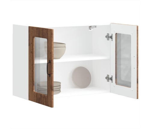 vidaXL virtuves sienas skapis ar stikla durvīm Kalmar veca koka