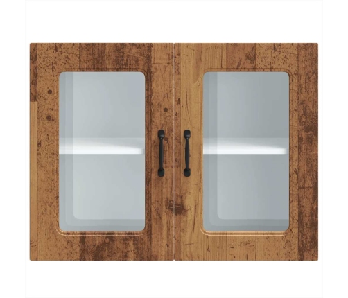 vidaXL virtuves sienas skapis ar stikla durvīm Kalmar veca koka