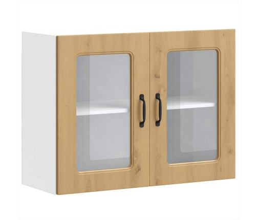 vidaXL virtuves sienas skapis ar stikla durvīm Kalmar koka krāsā