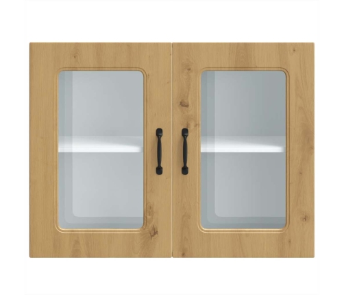 vidaXL virtuves sienas skapis ar stikla durvīm Kalmar koka krāsā