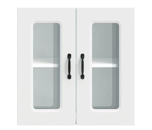 Virtuves Sienas Skapis Ar Stikla Durvīm Kalmar Balts Vidaxl