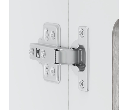 Virtuves Sienas Skapis Ar Stikla Durvīm Kalmar Pelēka Koka Vidaxl