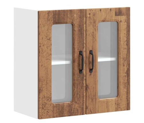 vidaXL virtuves sienas skapis ar stikla durvīm Kalmar veca koka