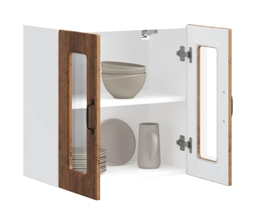 vidaXL virtuves sienas skapis ar stikla durvīm Kalmar veca koka