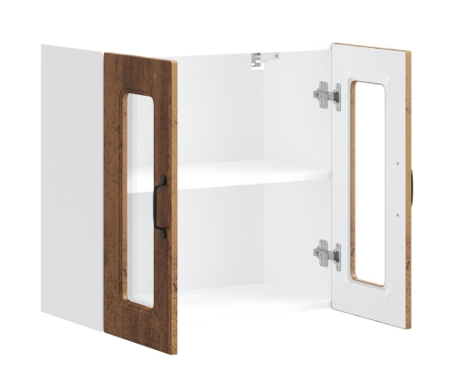 vidaXL virtuves sienas skapis ar stikla durvīm Kalmar veca koka