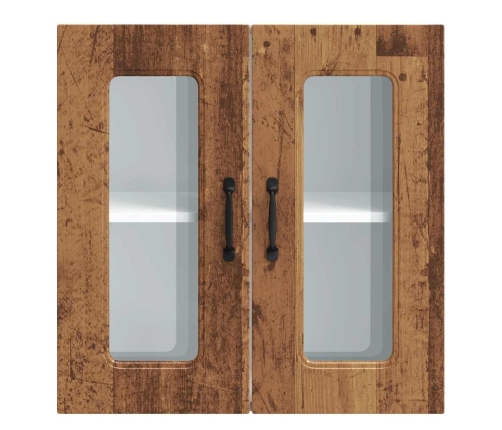 vidaXL virtuves sienas skapis ar stikla durvīm Kalmar veca koka