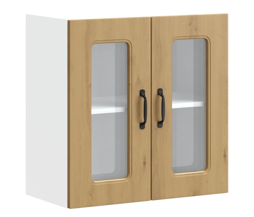 vidaXL virtuves sienas skapis ar stikla durvīm Kalmar koka krāsā