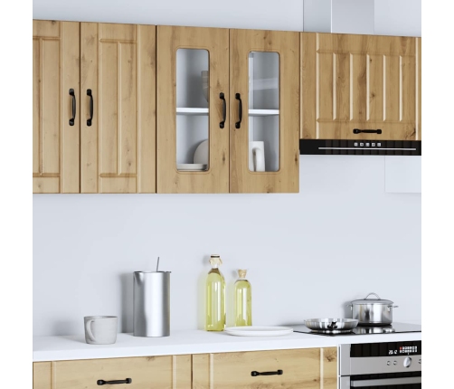 vidaXL virtuves sienas skapis ar stikla durvīm Kalmar koka krāsā