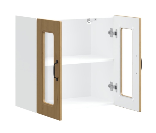 vidaXL virtuves sienas skapis ar stikla durvīm Kalmar koka krāsā