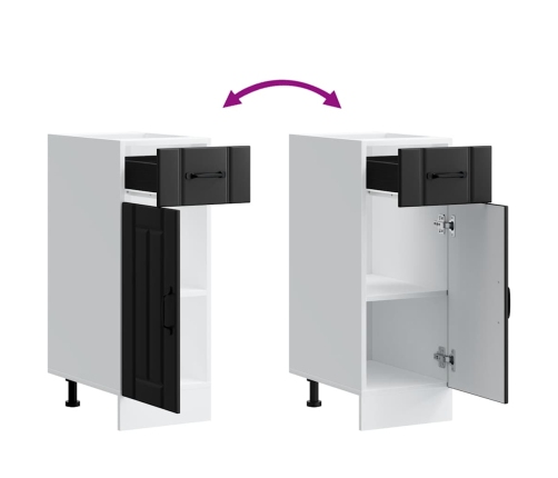 Virtuves Apakšējai Skapītis, Lucca, Melns, Inženierijas Koks Vidaxl