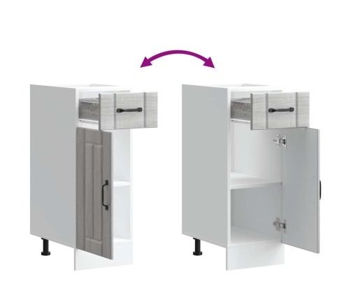 Virtuves Apakšējai Skapītis, Lucca, Pelēka Ozolkoka Krāsa Vidaxl