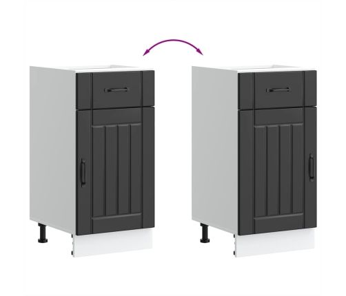 Virtuves Apakšējai Skapītis, Lucca, Melns, Inženierijas Koks Vidaxl