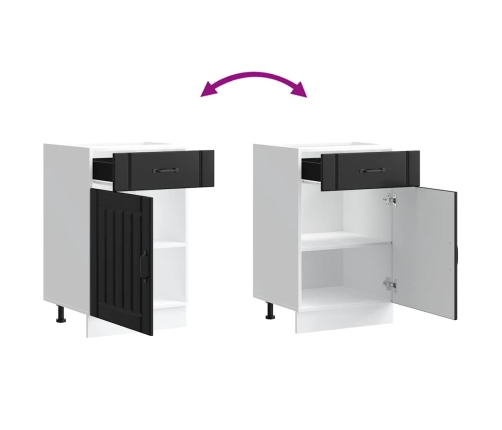 Virtuves Apakšējai Skapītis, Lucca, Melns, Inženierijas Koks Vidaxl