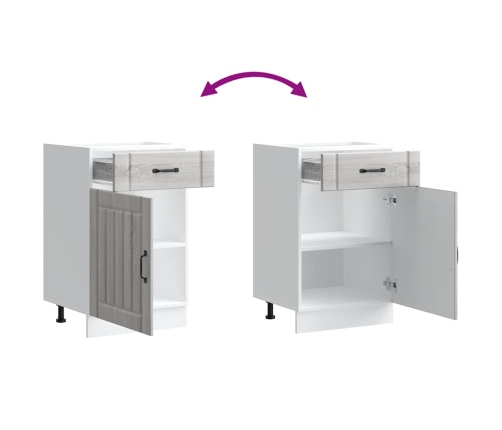 Virtuves Apakšējai Skapītis, Lucca, Pelēka Ozolkoka Krāsa Vidaxl