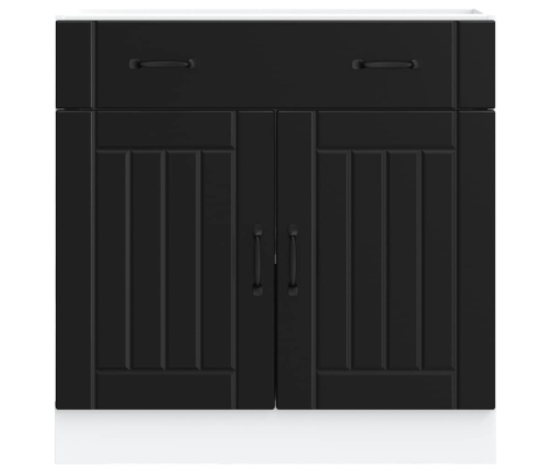 Virtuves Apakšējai Skapītis, Lucca, Melns, Inženierijas Koks Vidaxl