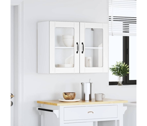 Virtuves Sienas Skapis Ar Stikla Durvīm Lucca Balts Vidaxl
