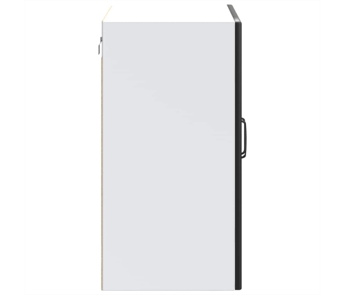 Virtuves Sienas Skapis Ar Stikla Durvīm Lucca Melns Vidaxl