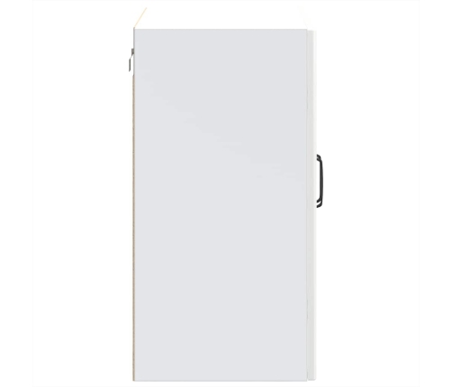 Virtuves Sienas Skapis Ar Stikla Durvīm Lucca Spīdīgi Balta Vidaxl