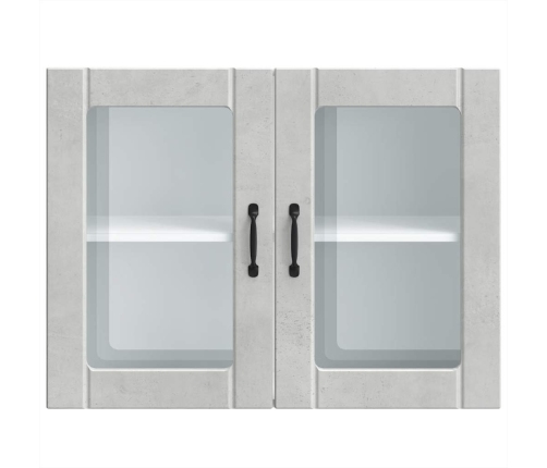 Virtuves Sienas Skapis Ar Stikla Durvīm Lucca Betona Pelēks Vidaxl