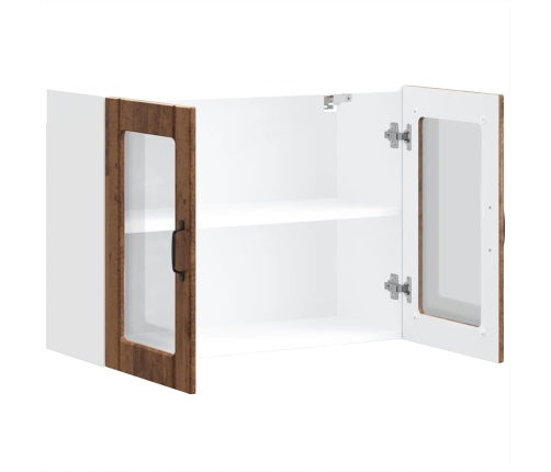 Virtuves Sienas Skapis Ar Stikla Durvīm Lucca Veca Koka Vidaxl